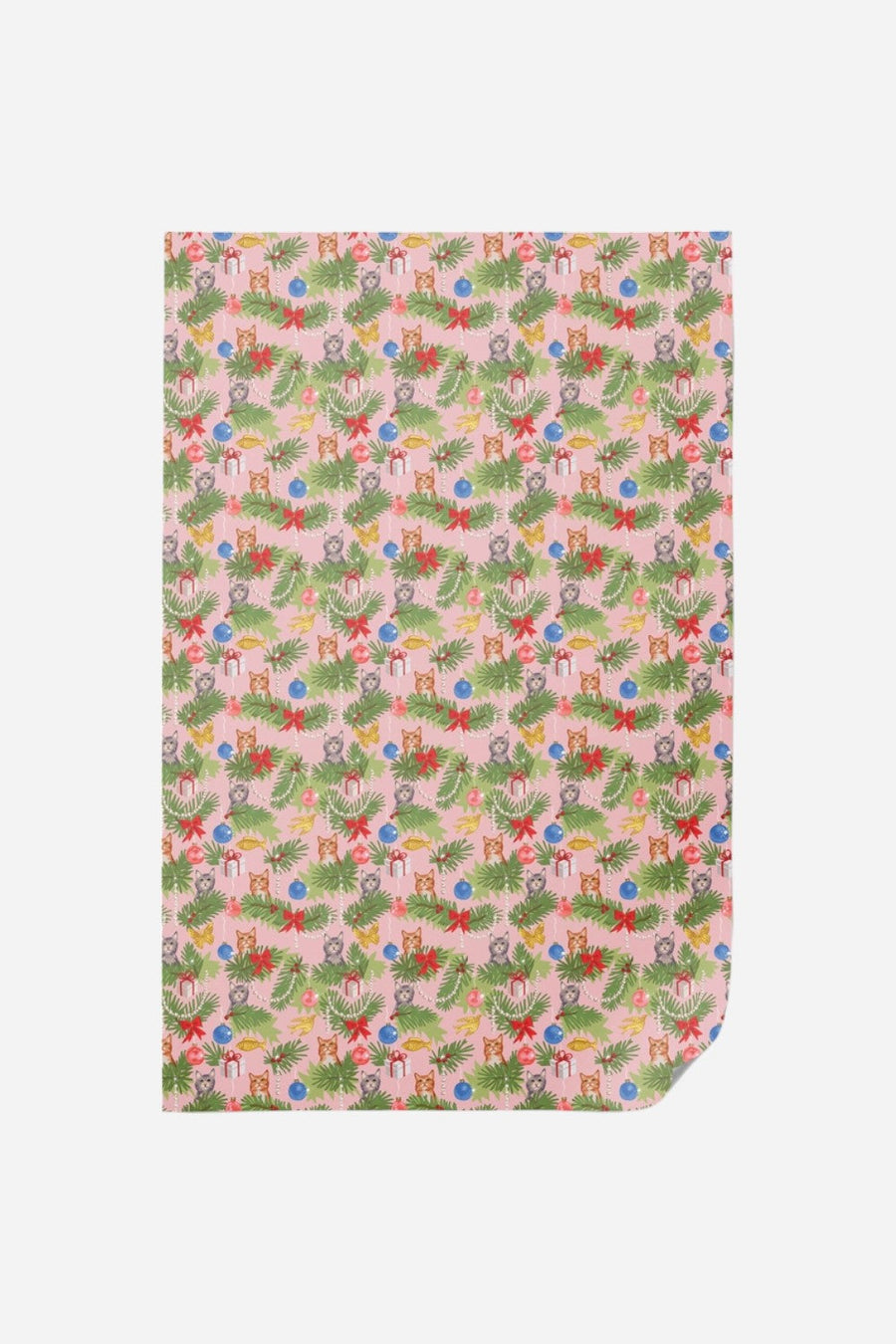 Meowy Christmas Single Sheet Wrapping Paper – side view