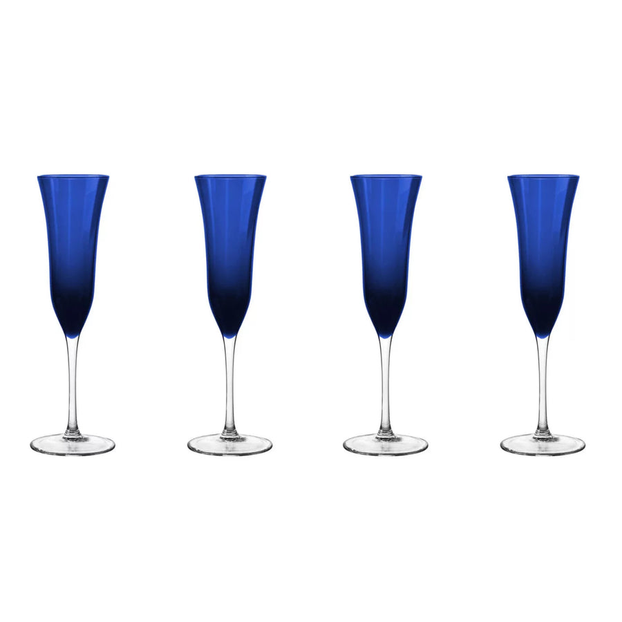 Meridian Cobalt Flute, Set of 4 – back view