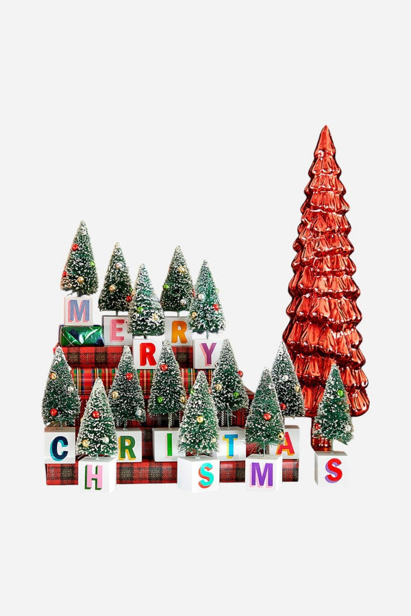Merry Christmas Mini Tree set, Set of 14