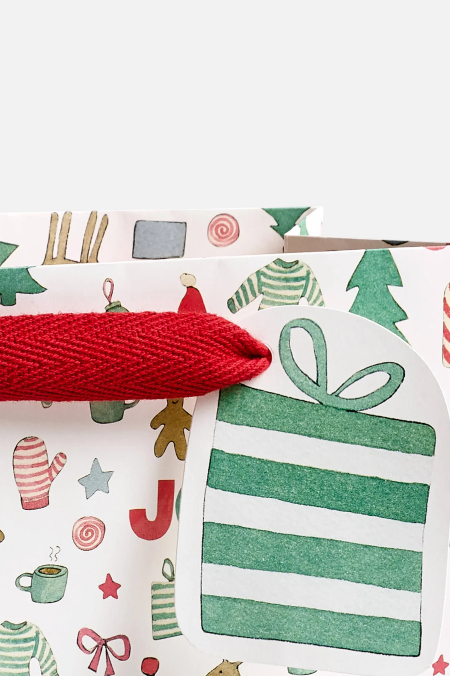 Merry Motif Gift Bag - Large – back view