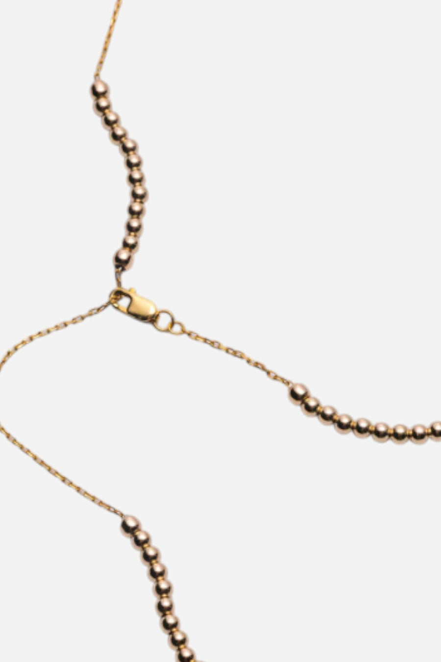 Metal Alchemist Dainty Round Alchemy Beaded Lasso Necklace - Gold – back view