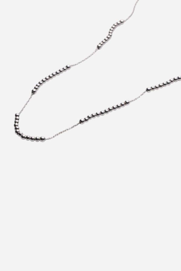 Metal Alchemist Dainty Round Alchemy Beaded Lasso Necklace - Silver