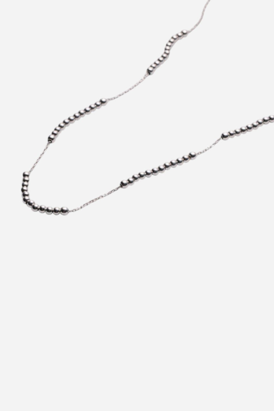 Metal Alchemist Dainty Round Alchemy Beaded Lasso Necklace - Silver – front view