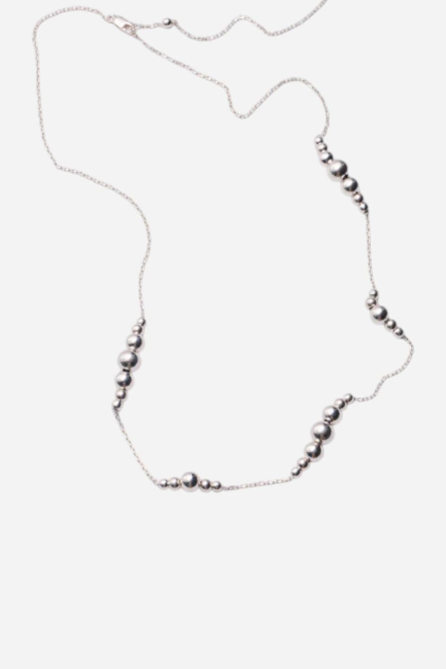Metal Alchemist Round Alchemy Beaded Lasso Necklace - Silver – front view