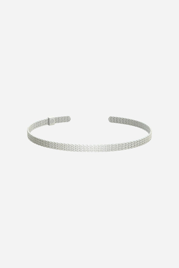 Metal Alchemist Woven Armor Cuff - Silver 4 MM