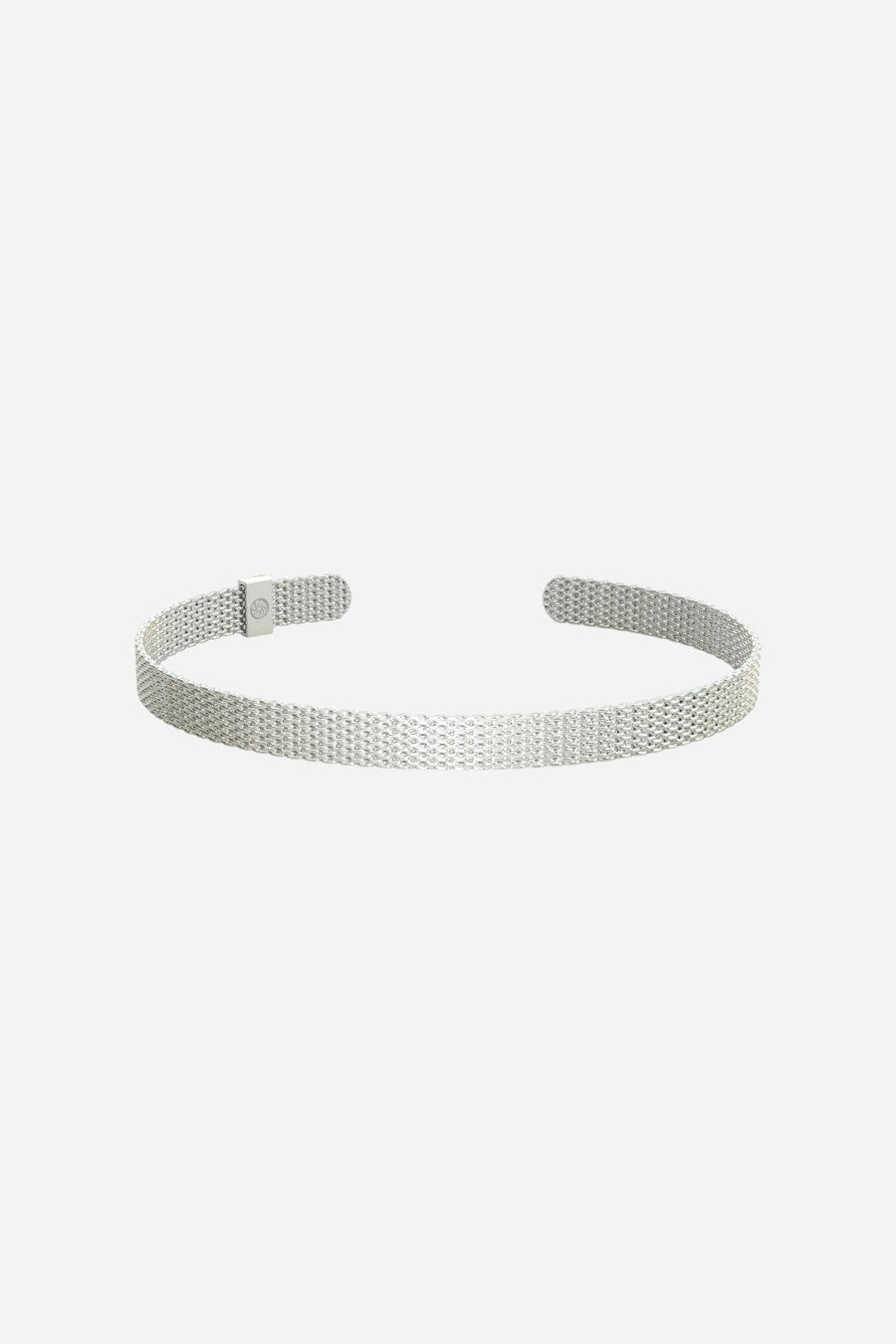 Metal Alchemist Woven Armor Cuff - Silver 6 MM – front view