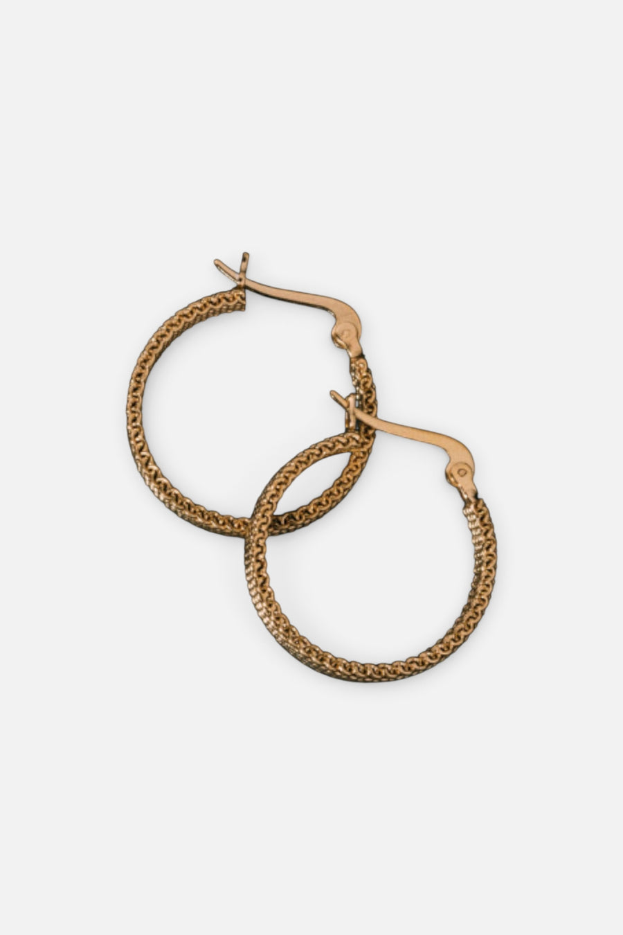 Metal Alchemist Woven Armor Hoop Earring - Gold 23 MM – back view