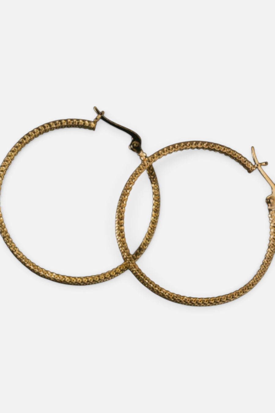 Metal Alchemist Woven Armor Hoop Earring - Gold 45 MM – side view