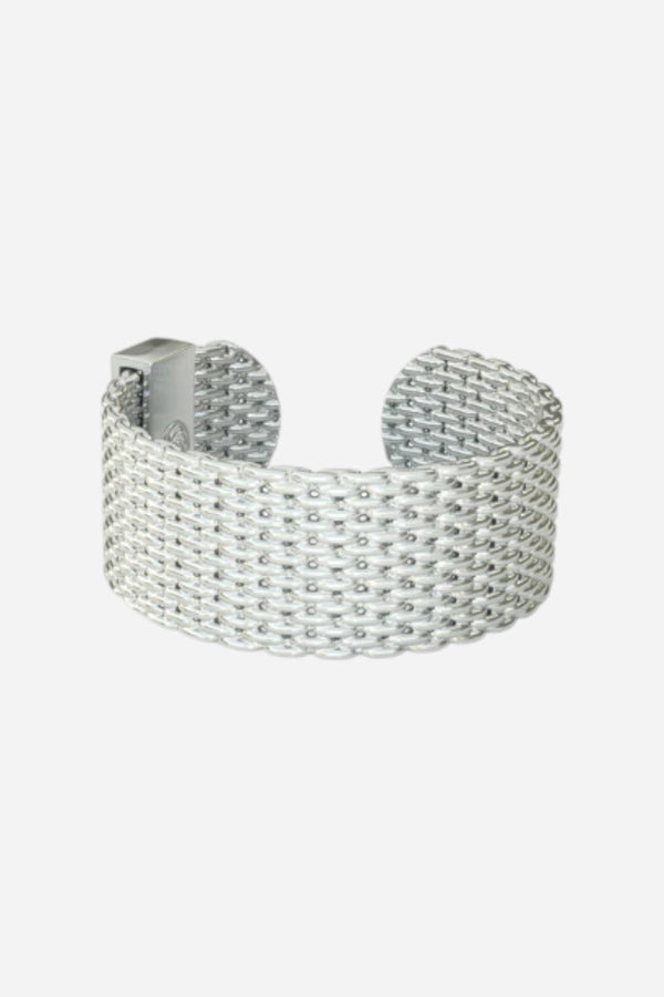 Metal Alchemist Woven Armor Ring - Silver 8 MM - M/L