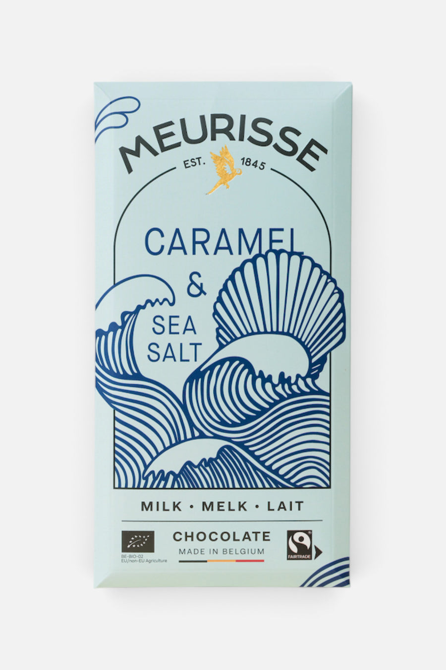 Meurisse Milk 39% Chocolate with Caramel & Sea Salt – front view