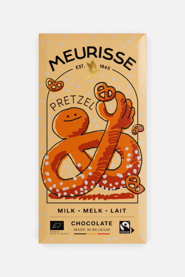 Meurisse Milk 39% Chocolate with Pretzels