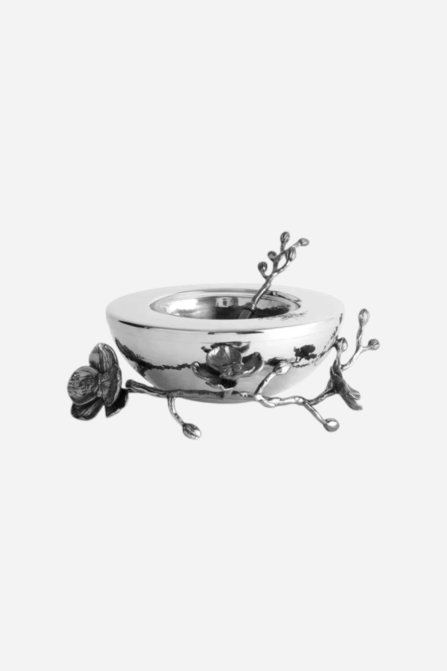 Michael Aram Black Orchid Caviar Dish with Spoon – side view