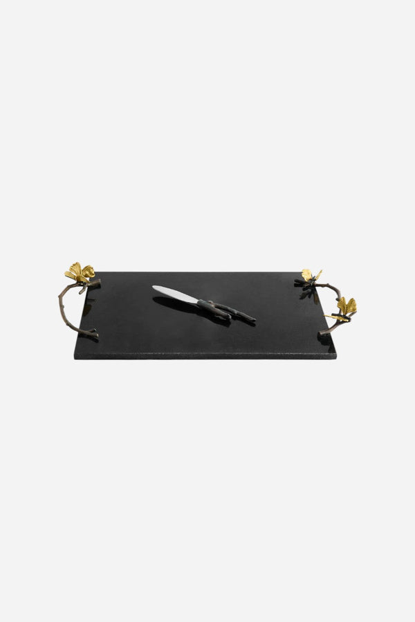 Michael Aram Butterfly Gingko Granite Cheese Board with Knife