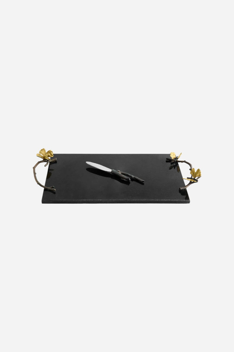 Michael Aram Butterfly Gingko Granite Cheese Board with Knife – front view