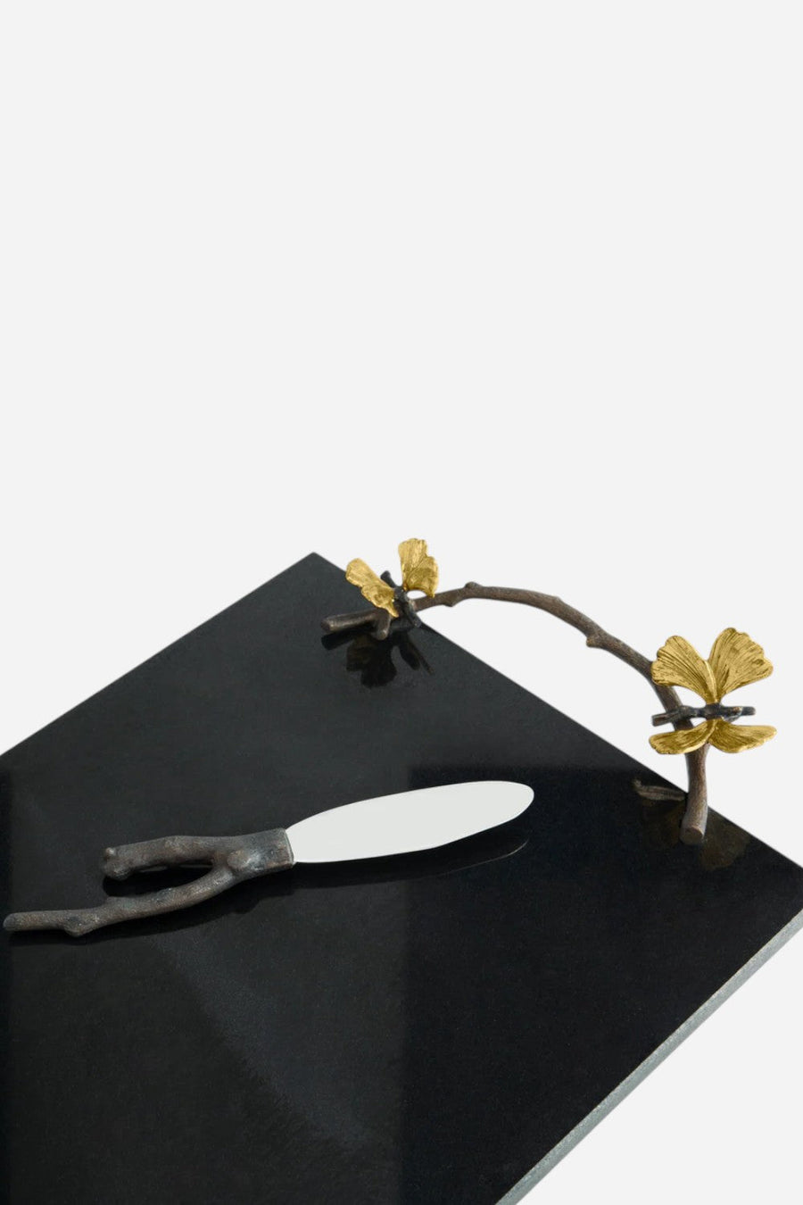 Michael Aram Butterfly Gingko Granite Cheese Board with Knife – side view
