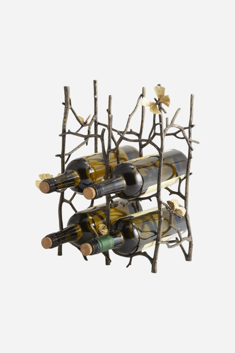 Michael Aram Butterfly Ginkgo 6-Bottle Wine Rack – front view