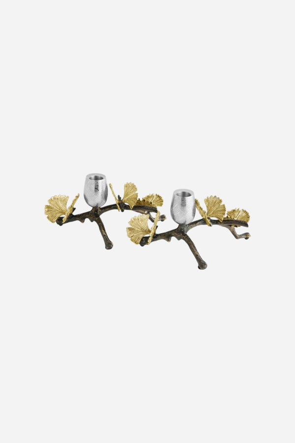 Michael Aram Butterfly Ginkgo Low Candleholders - Set of 2