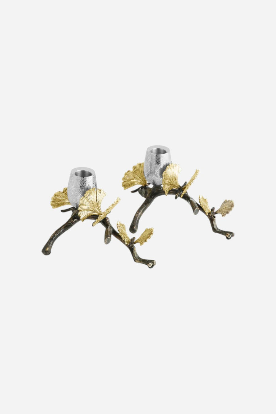 Michael Aram Butterfly Ginkgo Low Candleholders - Set of 2 – side view