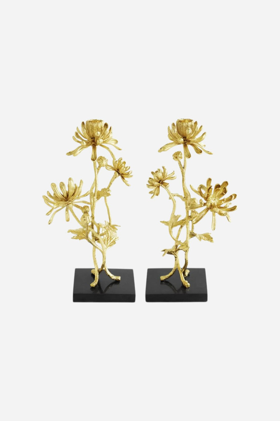 Michael Aram Dahlia Tall Candleholders S/2 – front view