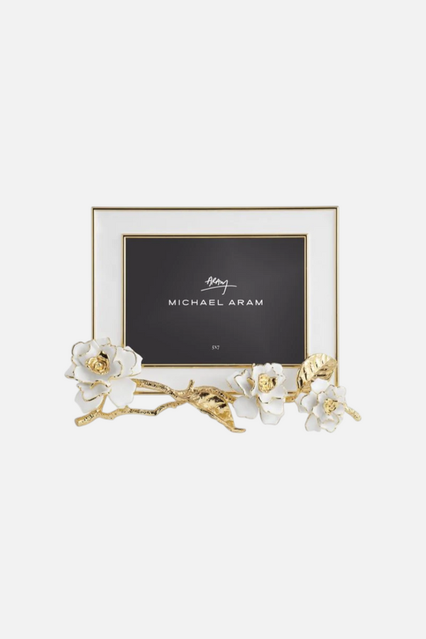 Michael Aram Gardenia Enameled White Frame - 5 x 7