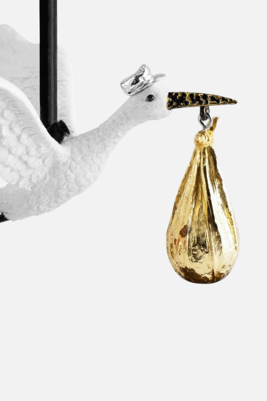 Michael Aram Gold & White Stork Ornament – side view