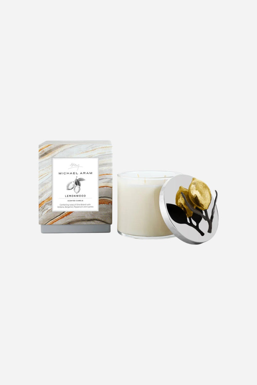 Michael Aram Lemonwood Candle – back view