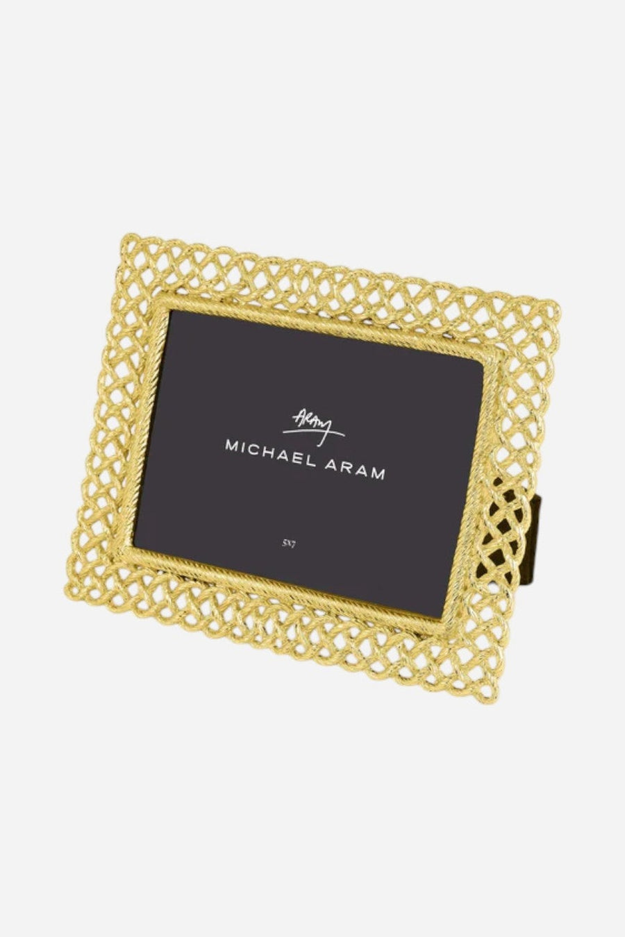 Michael Aram Love Knot Frame in Gold 5X7 – three-quarter view