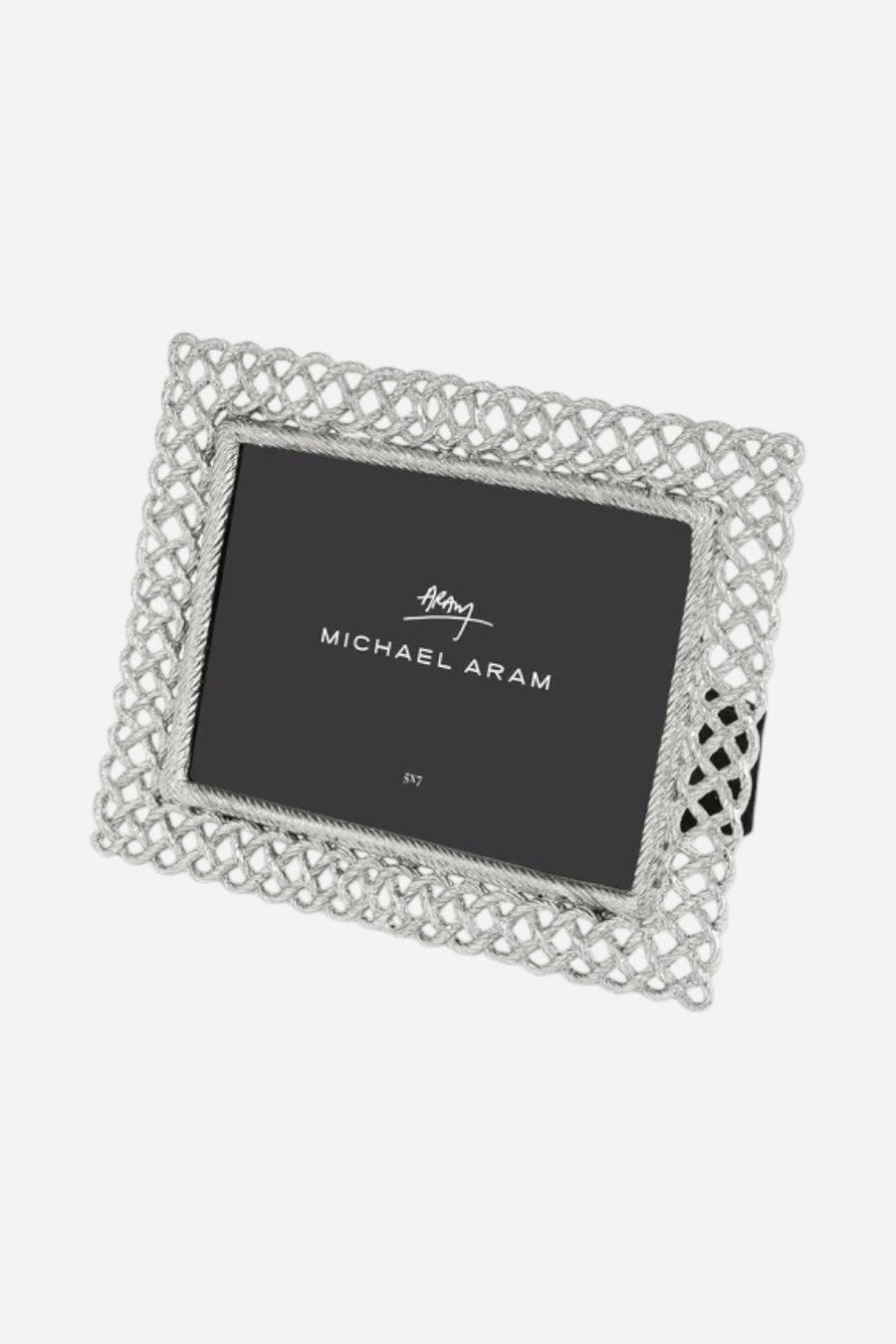 Michael Aram Love Knot Frame in Silver 8X10 – three-quarter view