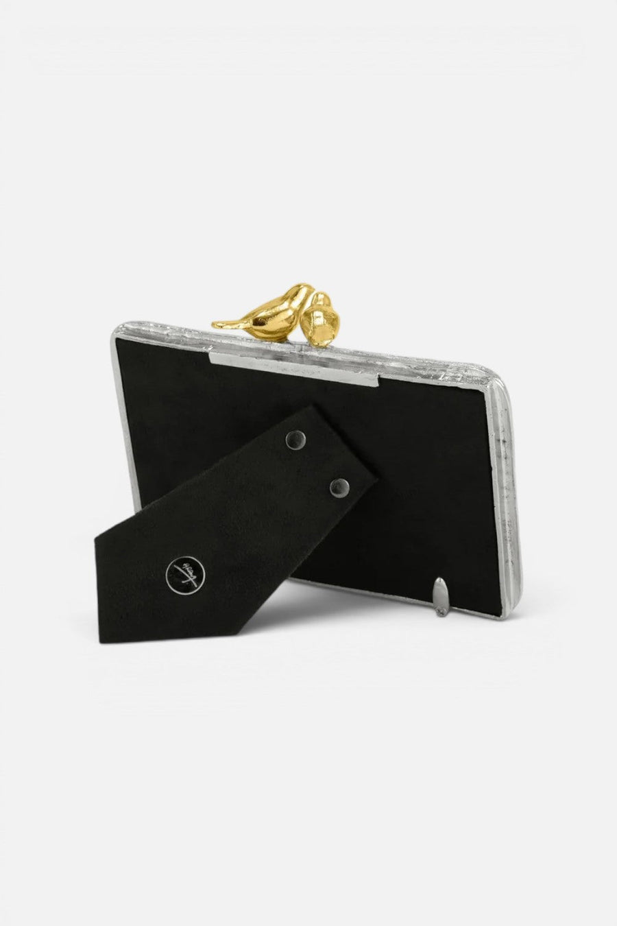 Michael Aram Lovebirds 4X6 Picture Frame in Silver & Gold – side view