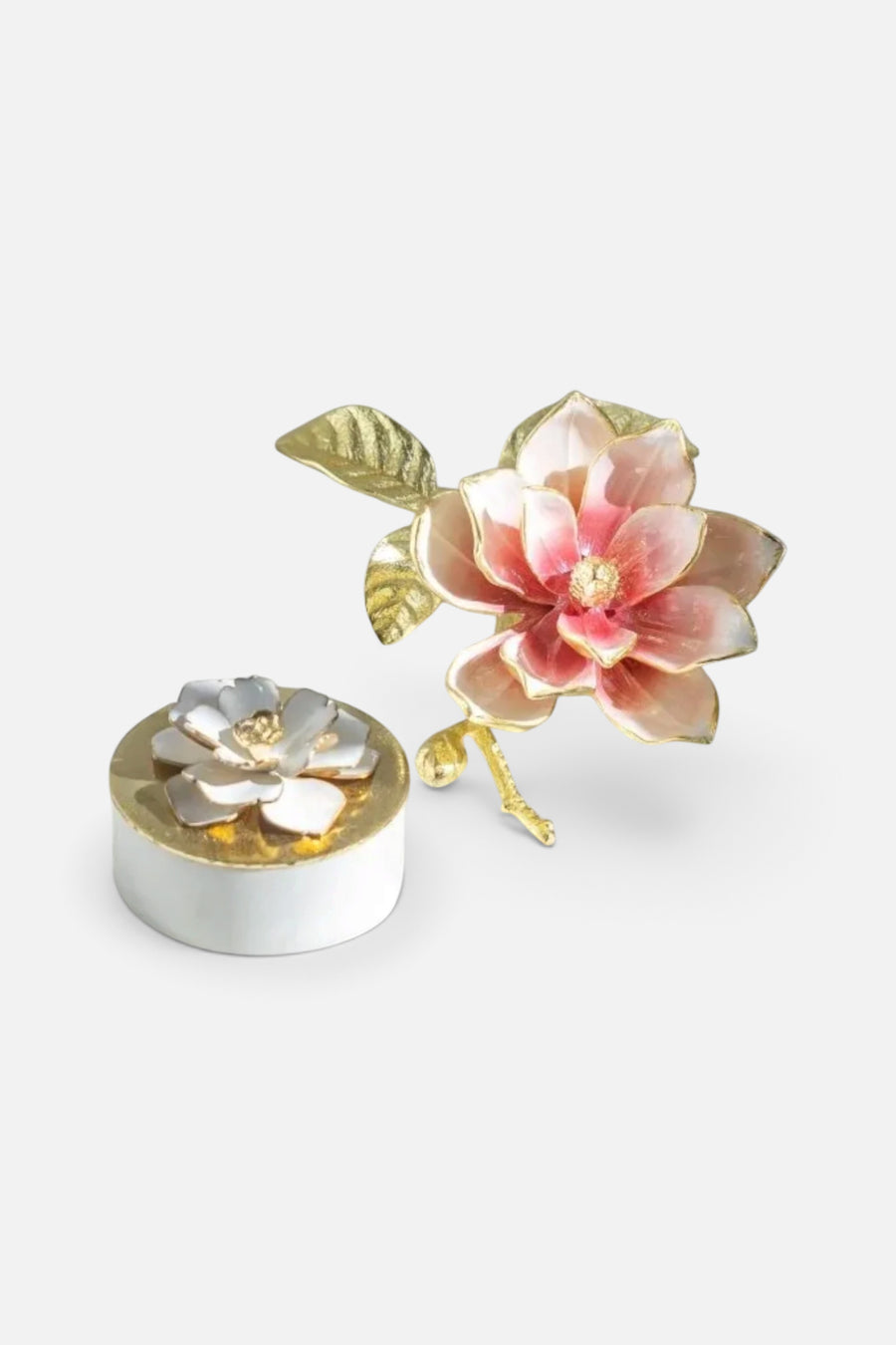 Michael Aram Magnolia Decorative Object in Pink – back view