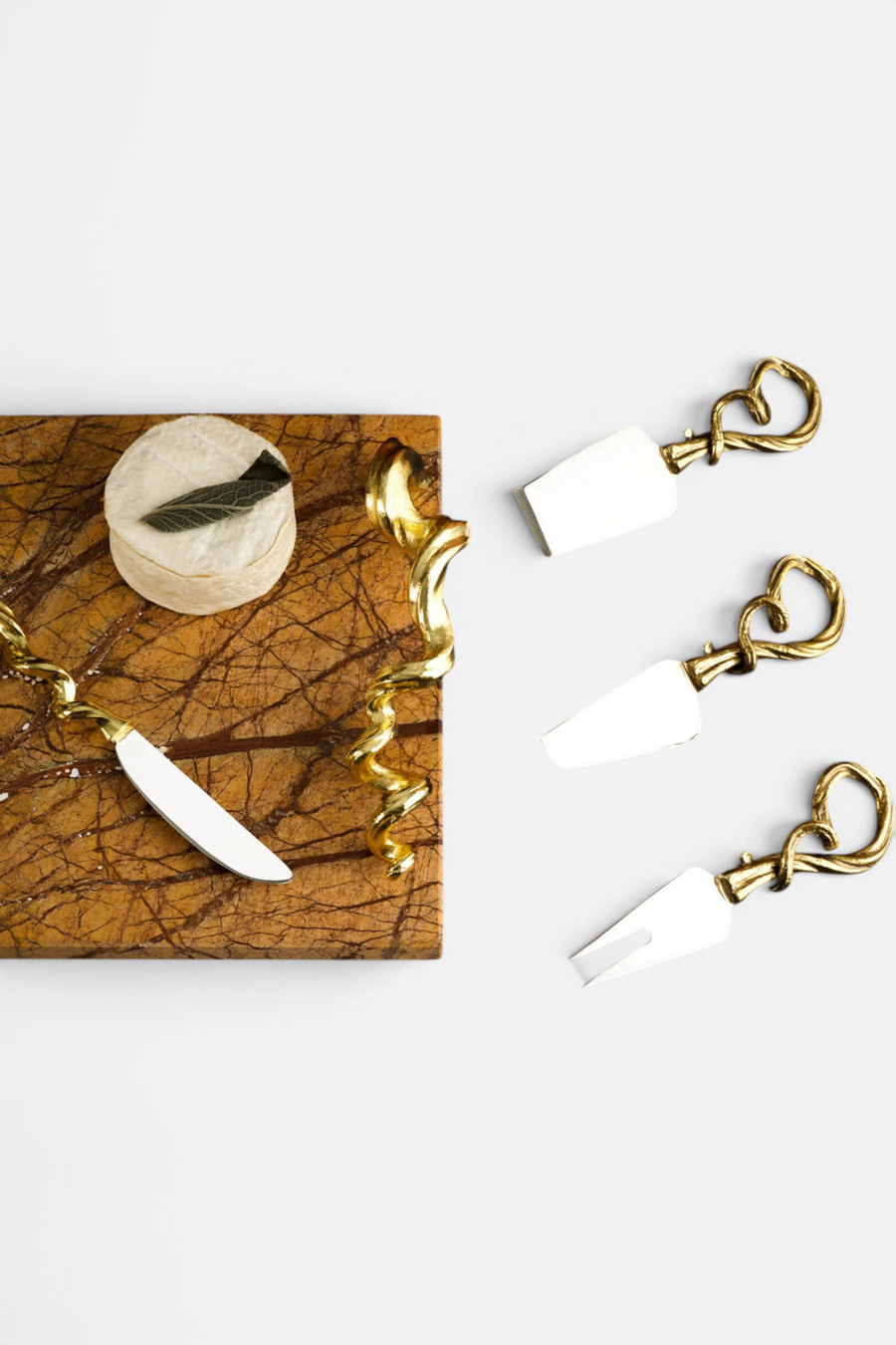 Michael Aram Vine Extra Large Cheese Board with Knife – side view