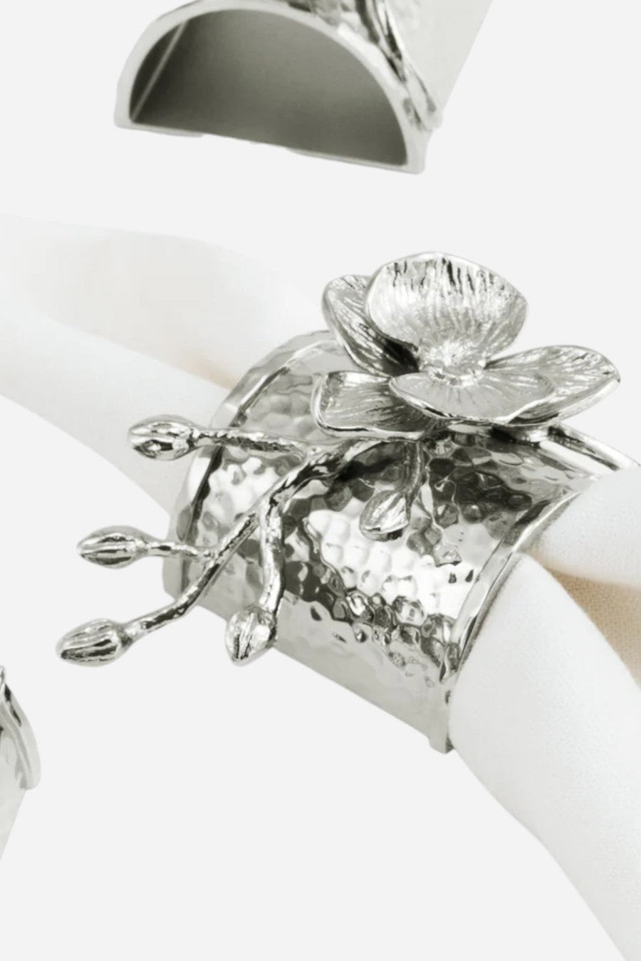 Michael Aram White Orchid Napkin Ring Set – back view