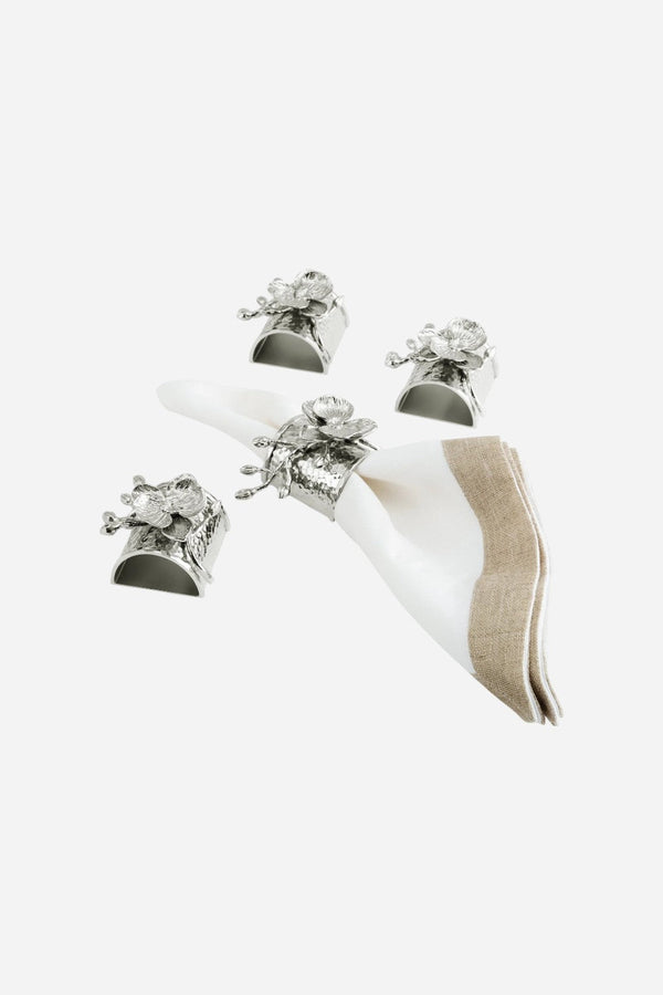 Michael Aram White Orchid Napkin Ring Set