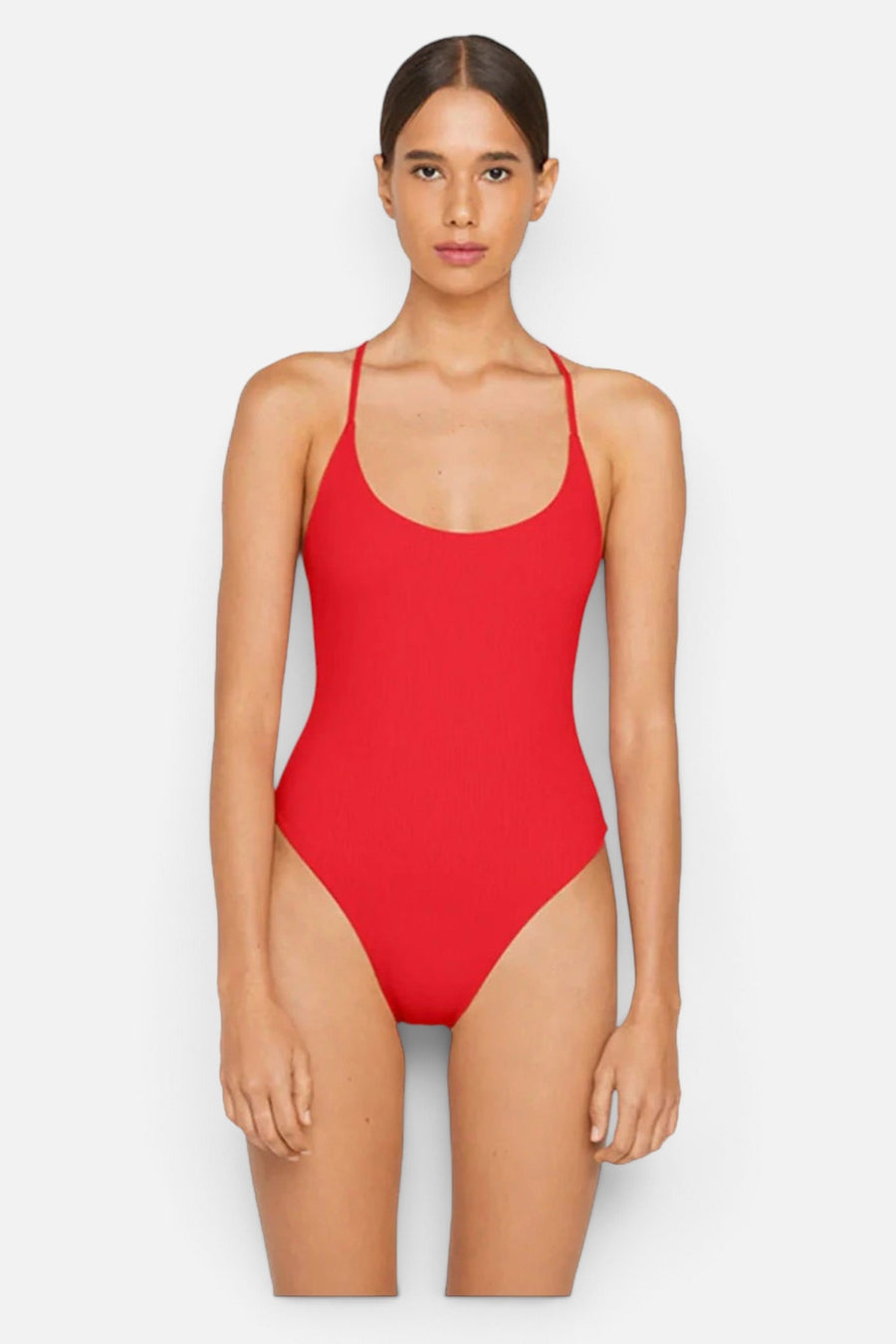 Mikoh Doms Ribbed One Piece In Poppy – on model