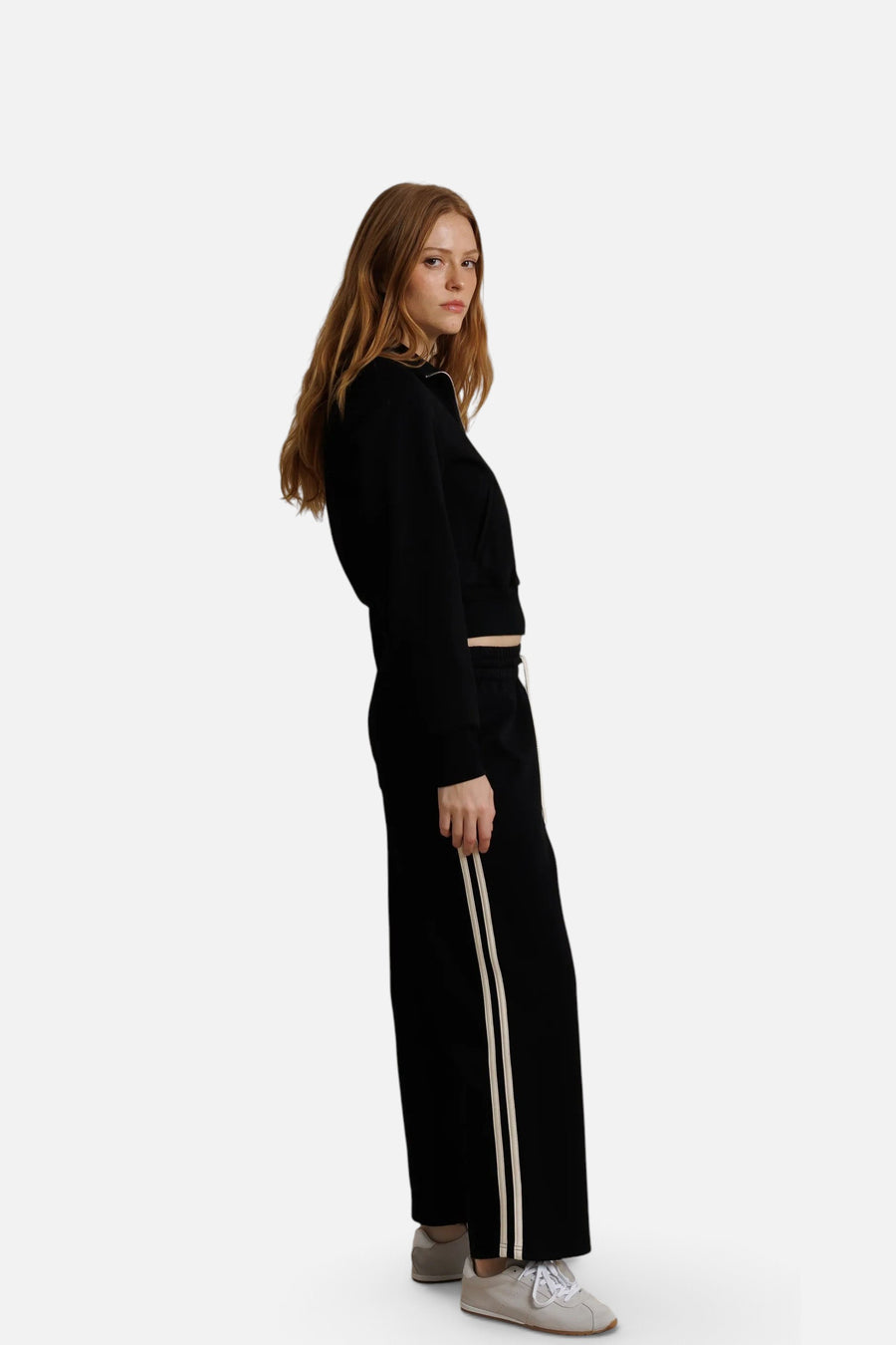 Milana Track Jacket in True Black – detail