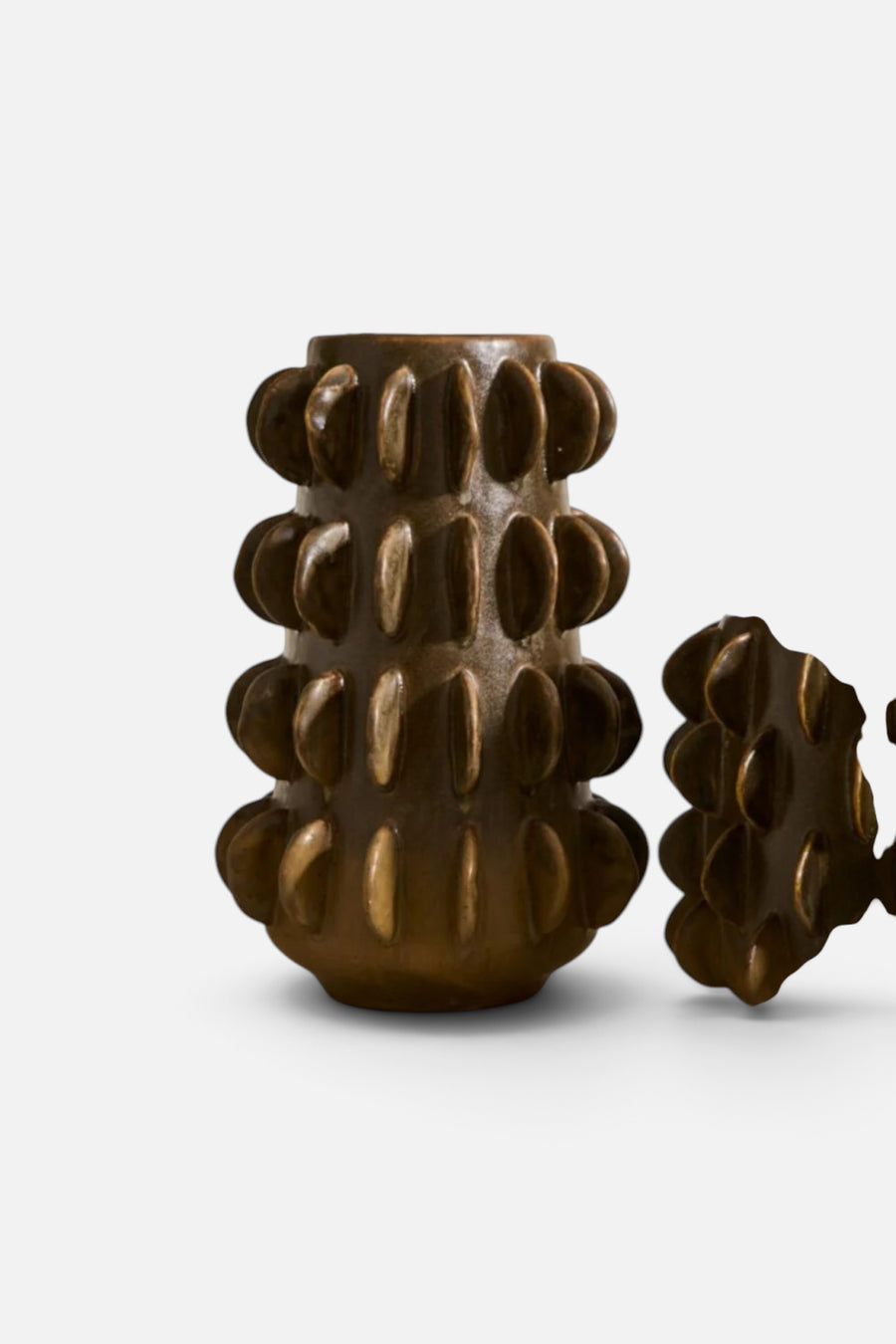 Millay Green Ceramic Vase, Large – back view