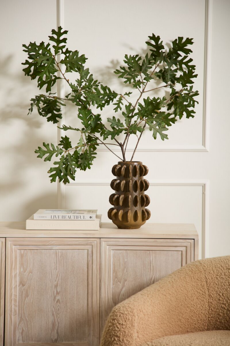 Millay Green Ceramic Vase, Large – detail