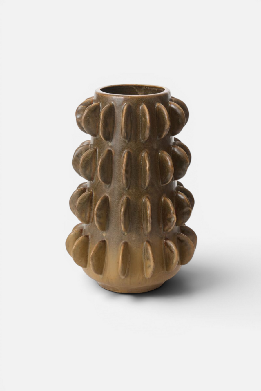 Millay Green Ceramic Vase, Large – front view