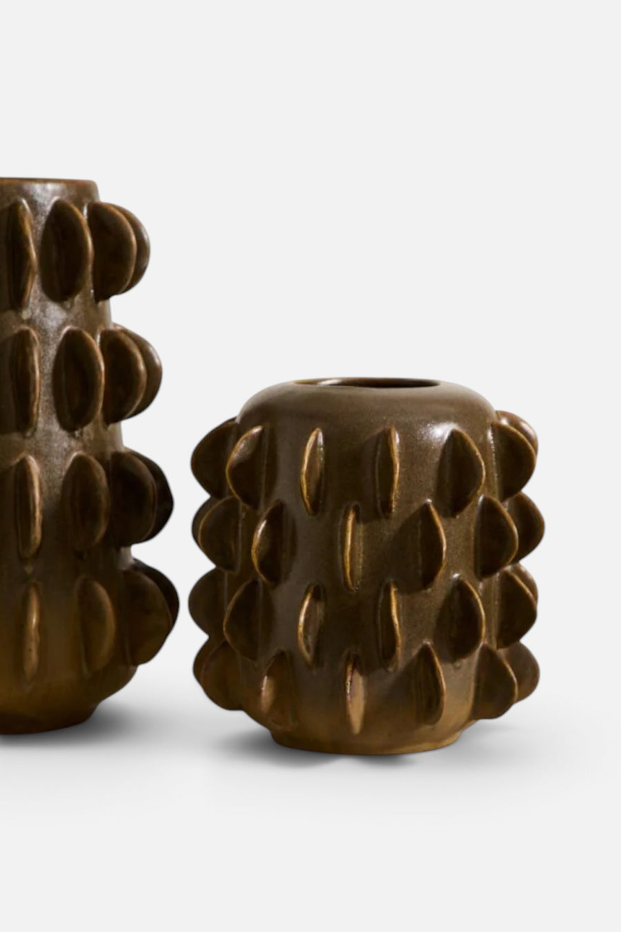 Millay Green Ceramic Vase, Small – back view