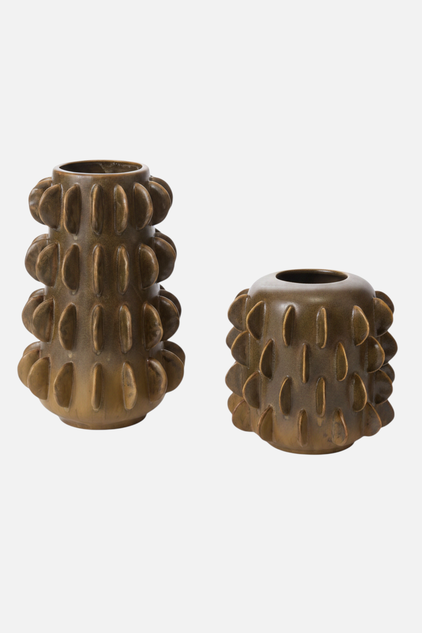 Millay Green Ceramic Vase, Small – detail