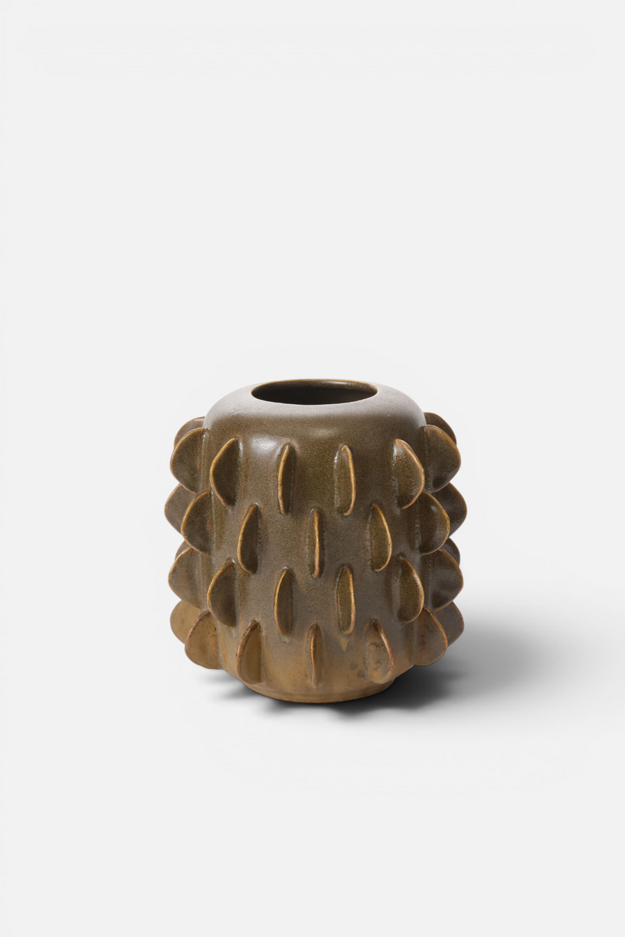 Millay Green Ceramic Vase, Small – front view