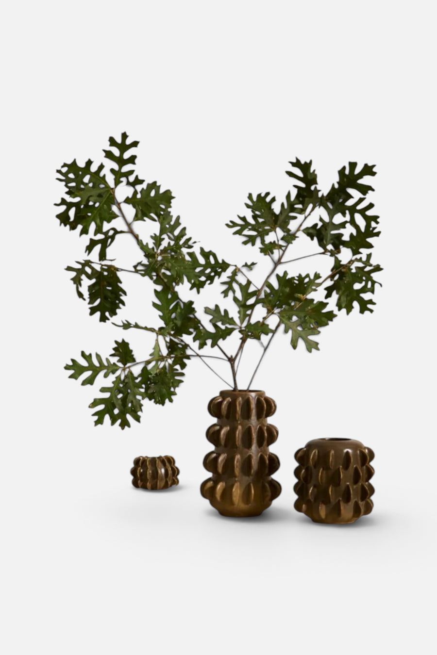 Millay Green Ceramic Vase, Small – side view