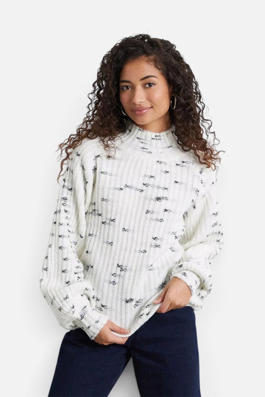 Mina Knit Cardigan in Black/White (wrong image) – front view