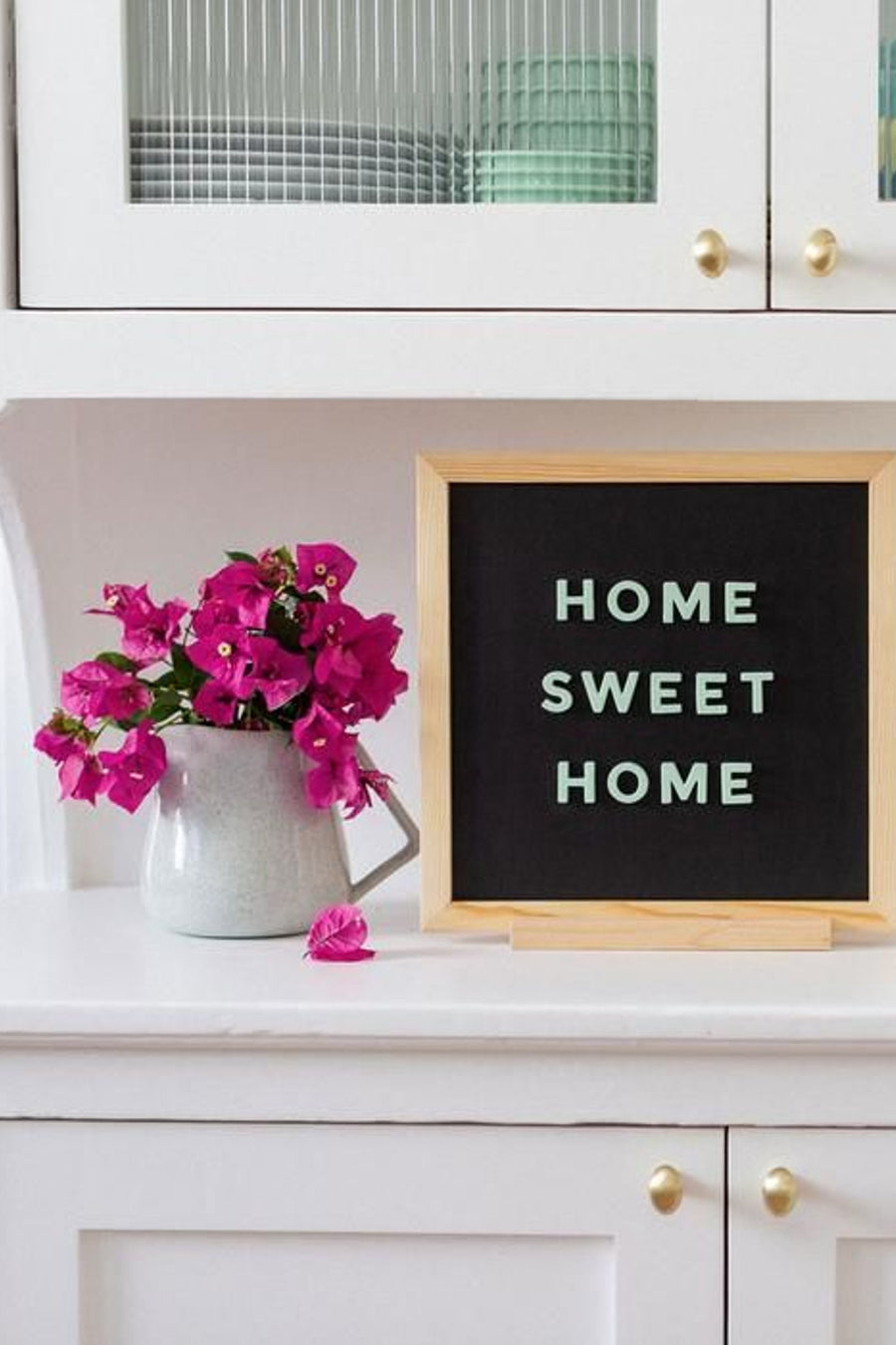 Mini Magnetic Letter Board Slate in Black – back view