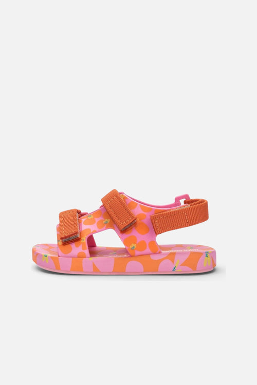 Mini Ping Pong + Fabula Baby Sandal in Orange/Pink – side view