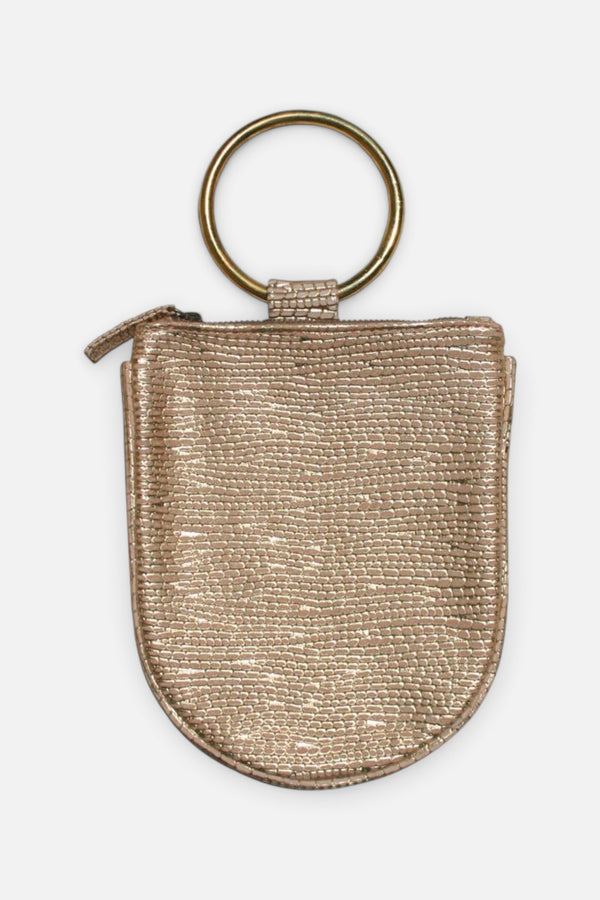 Mini Ring Wristlet - Cream & Gold Fancy