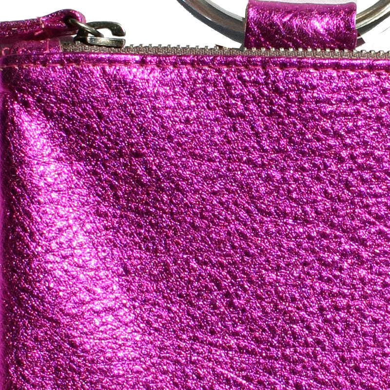 Mini Ring Wristlet - Hot Pink – back view