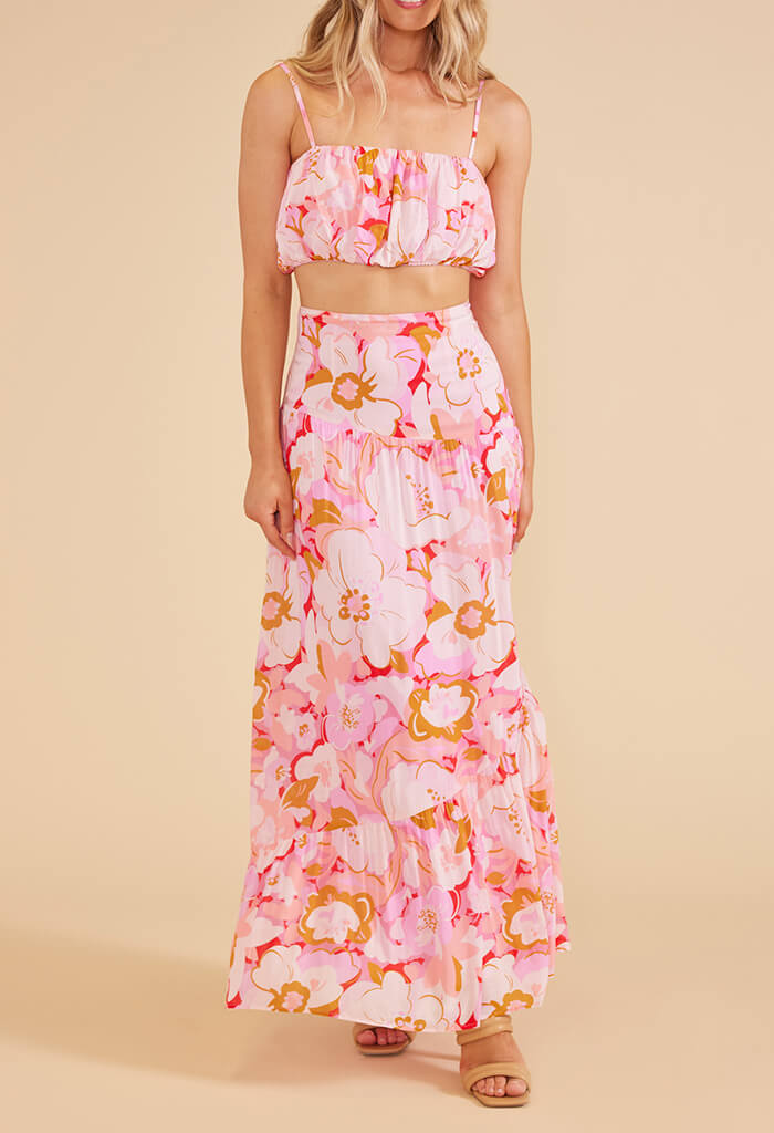 Mink Pink Josie Crop Top in Floral – back view