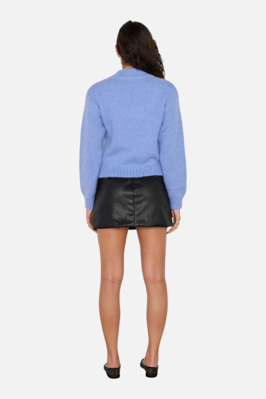 Mink Pink Women's Elise Cozy Sweater in Blue – on model