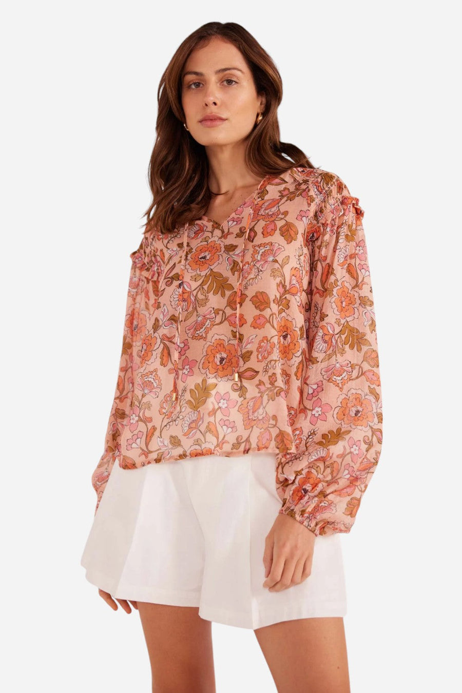 MINKPINK Amelia Long Sleeve Blouse – front view